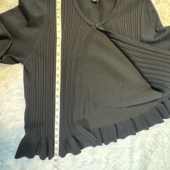 Women’s 2XL (runs small) Esperanza Peplum Open Front Cardigan – Black - Picture 4 of 6